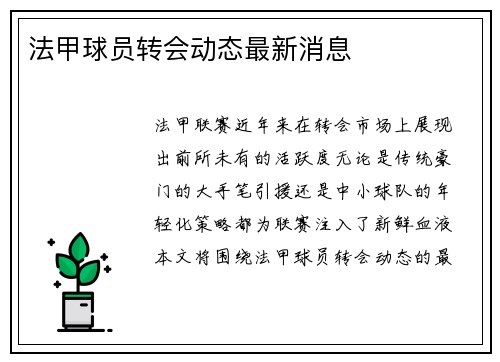 法甲球员转会动态最新消息