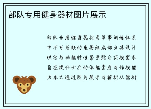 部队专用健身器材图片展示